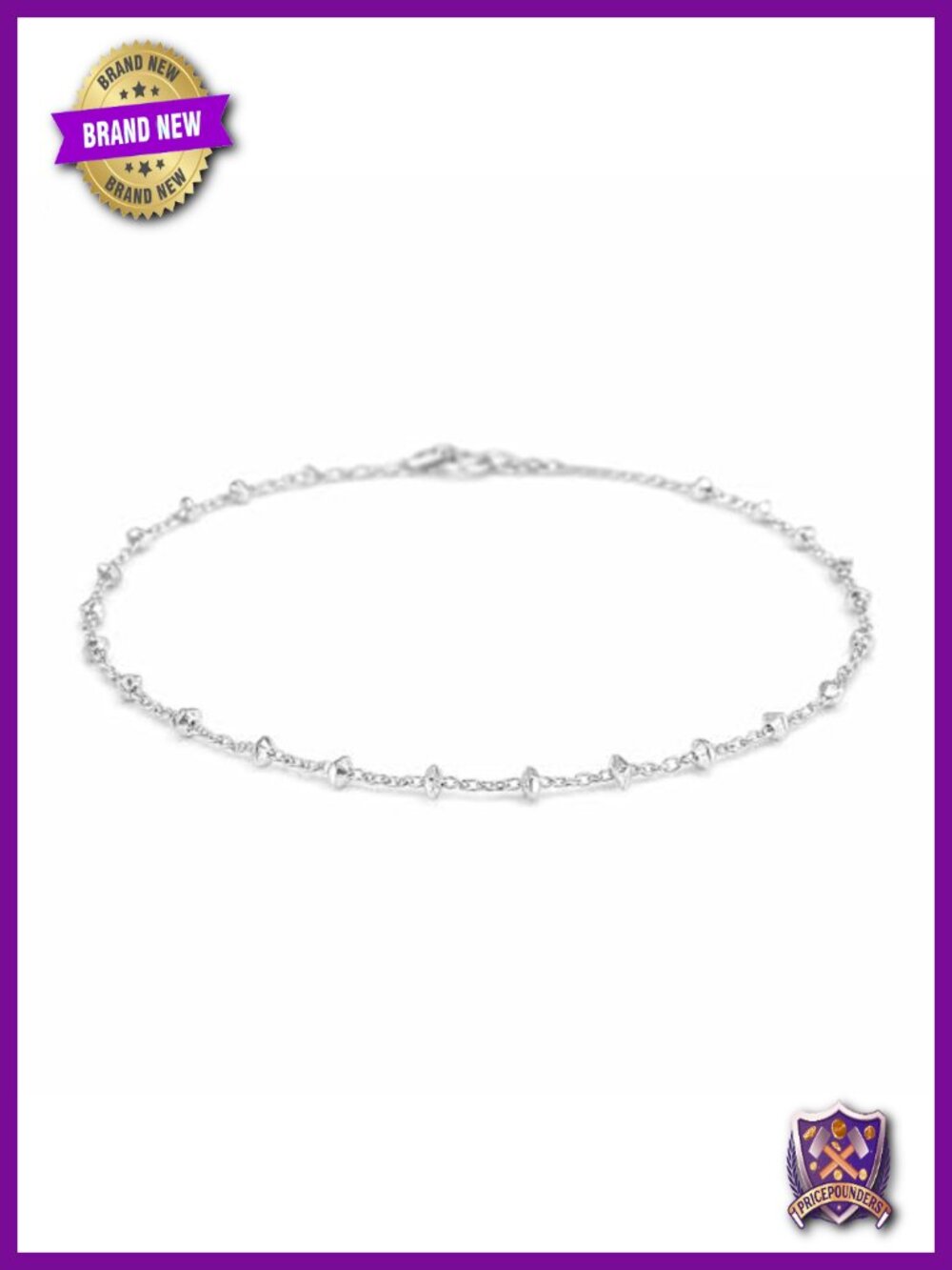 Dainty Sterling Silver Chain Bracelets for Women, Adjustable 925, Stackable
